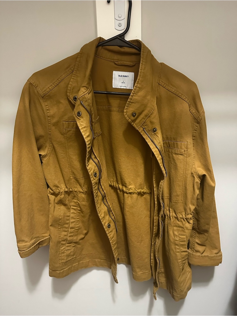 Old Navy Women's Mustard Yellow Drawstring Utility Jacket